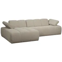 WOOOD Mojo Chaise Longue links bouclé beige melange